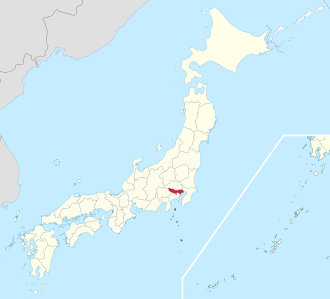 Map of Japan with Tokyo Metropolis highlighted in red