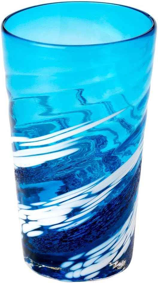 Ryūkyū Glass Aranami Cobalt Tumbler by Genka Genkichi — 450 ml Hand-Blown Okinawa Glass (¥5,288 / ≈$35 USD) [2026 Buyer’s Guide]