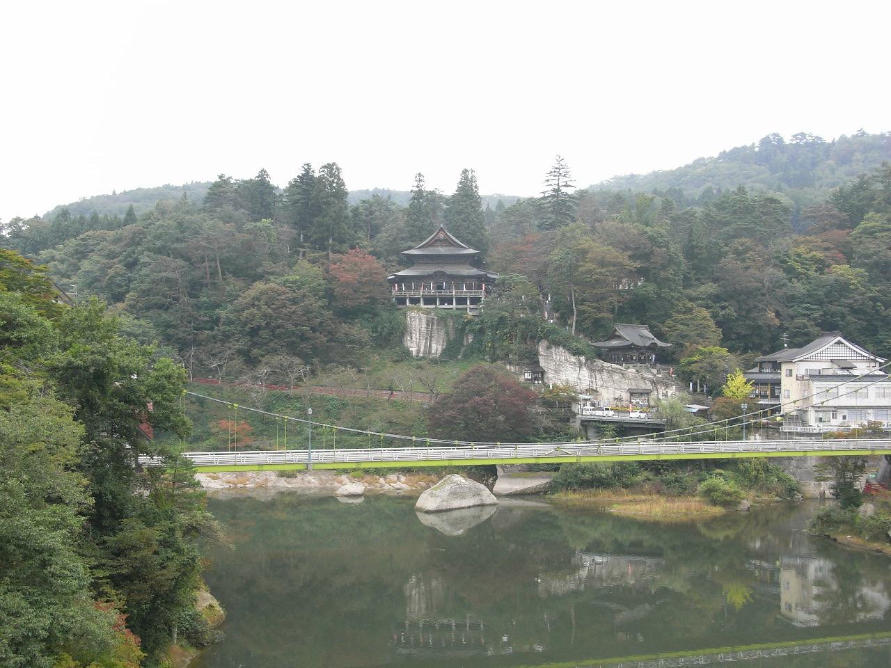Fukuman Kokuzo Enzoji temple beside the Tadami River in Yanaizu, Aizu
