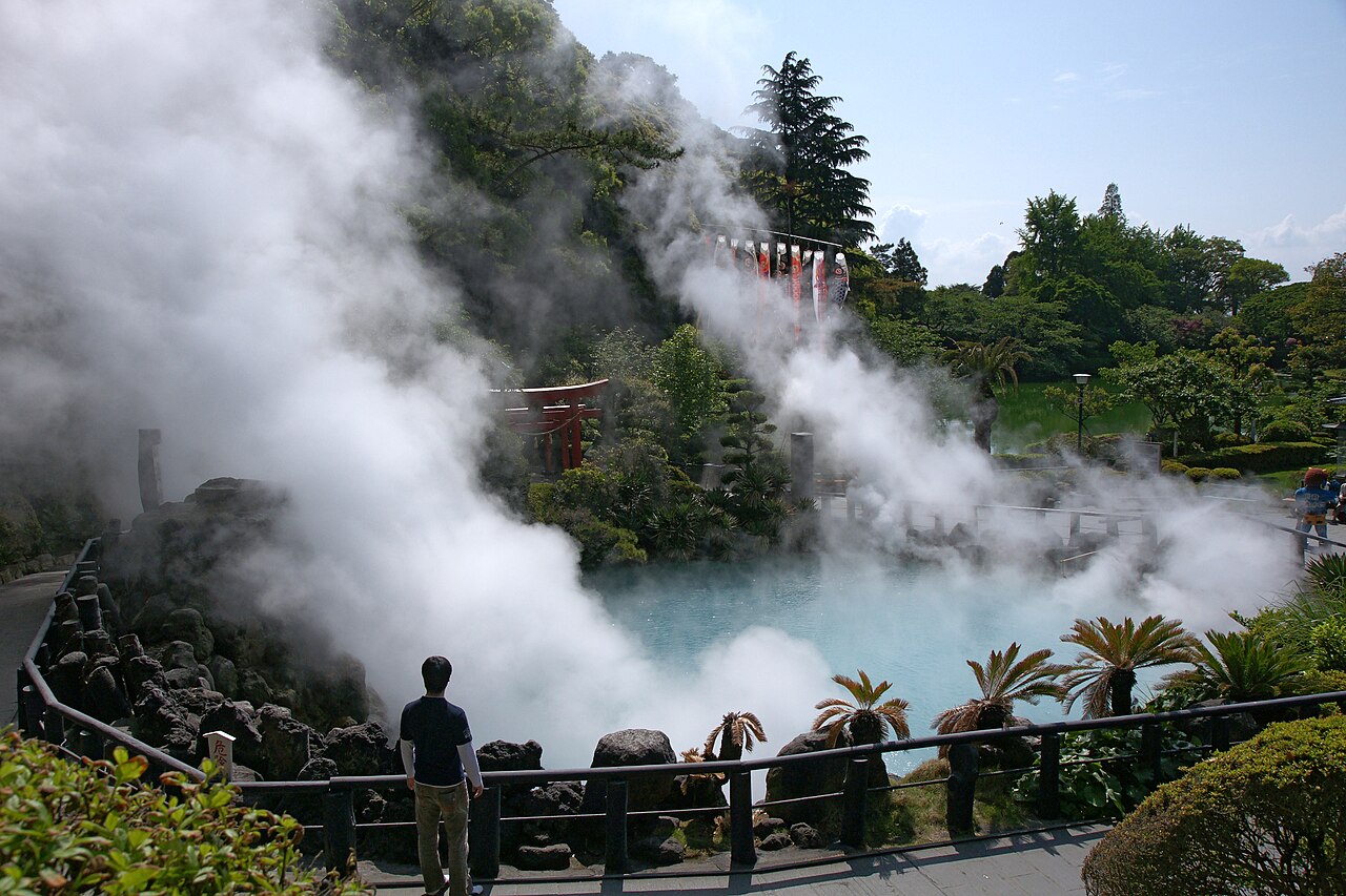 Beppu Umi-jigoku, a cobalt-blue hot-spring 'hell' in Oita
