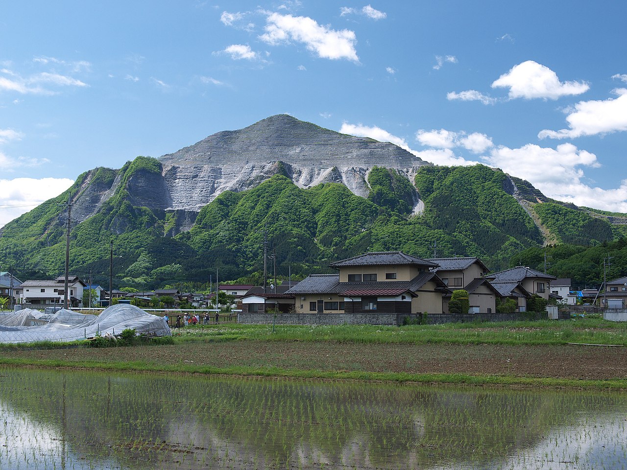 Mount Buko rising over the Chichibu basin, a sericulture and silk-weaving district in Saitama