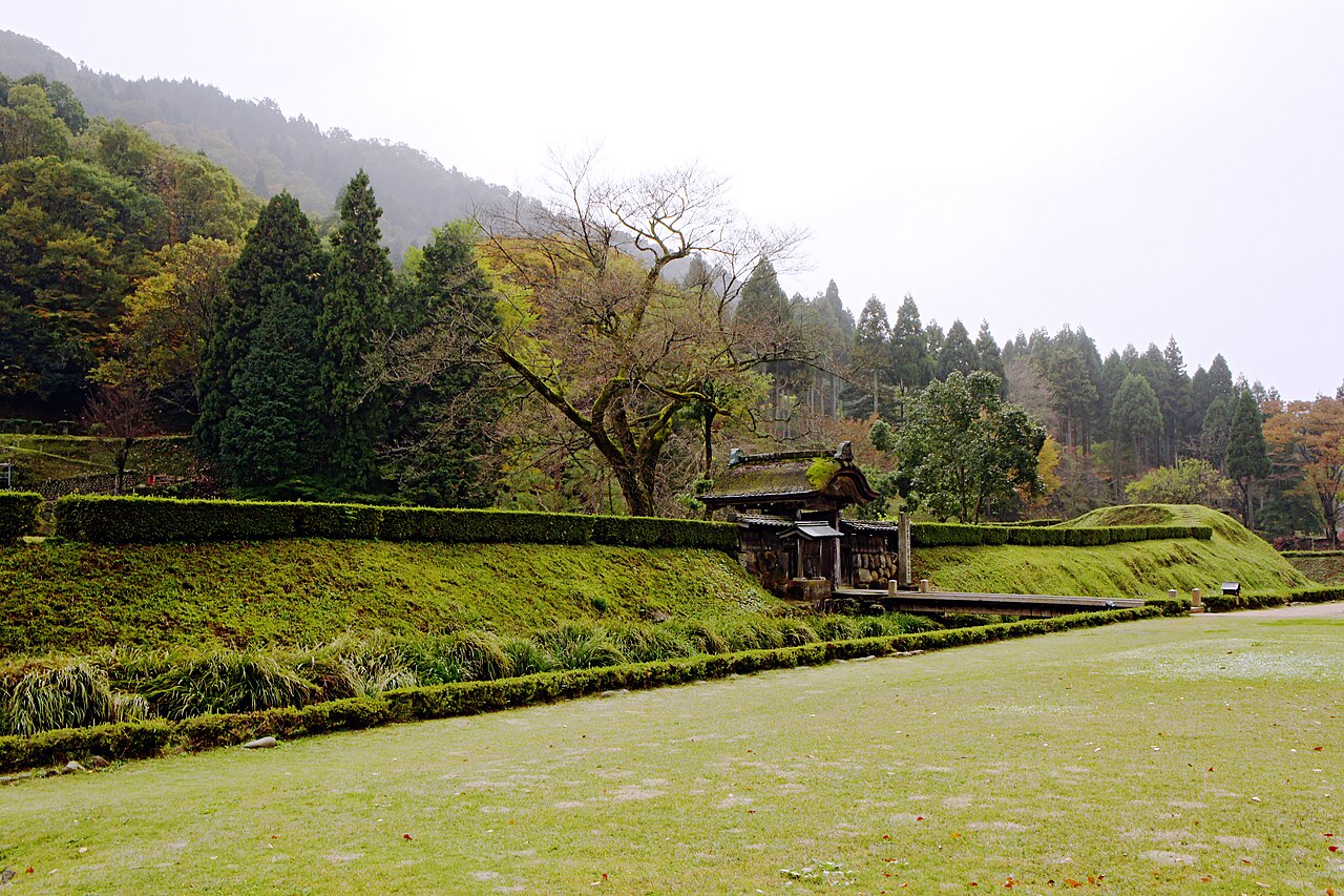 Reconstructed gate at the Ichijodani Asakura clan historic ruins in Fukui