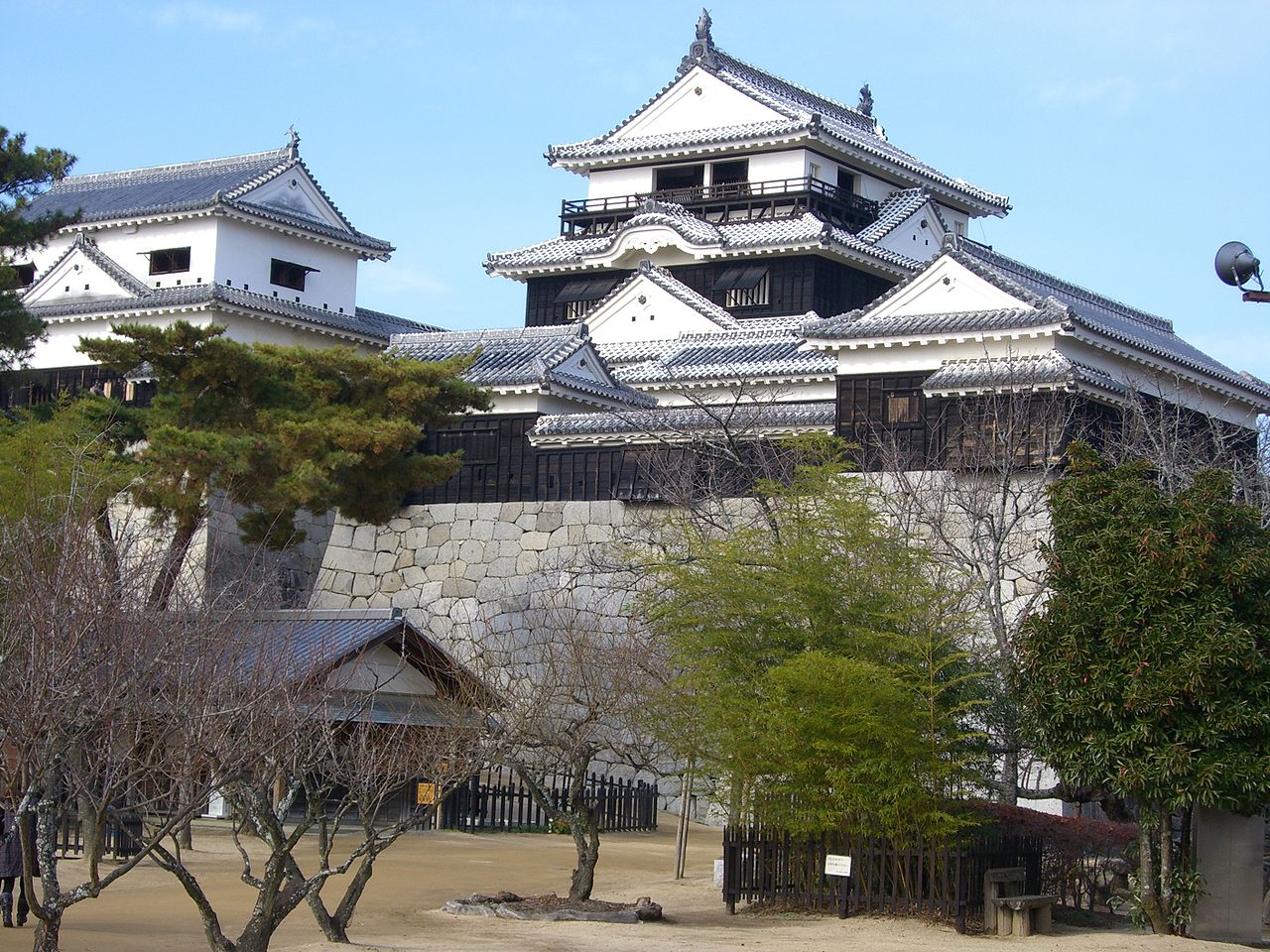 Matsuyama Castle main and small towers, seat of the Iyo-Matsuyama domain in Ehime