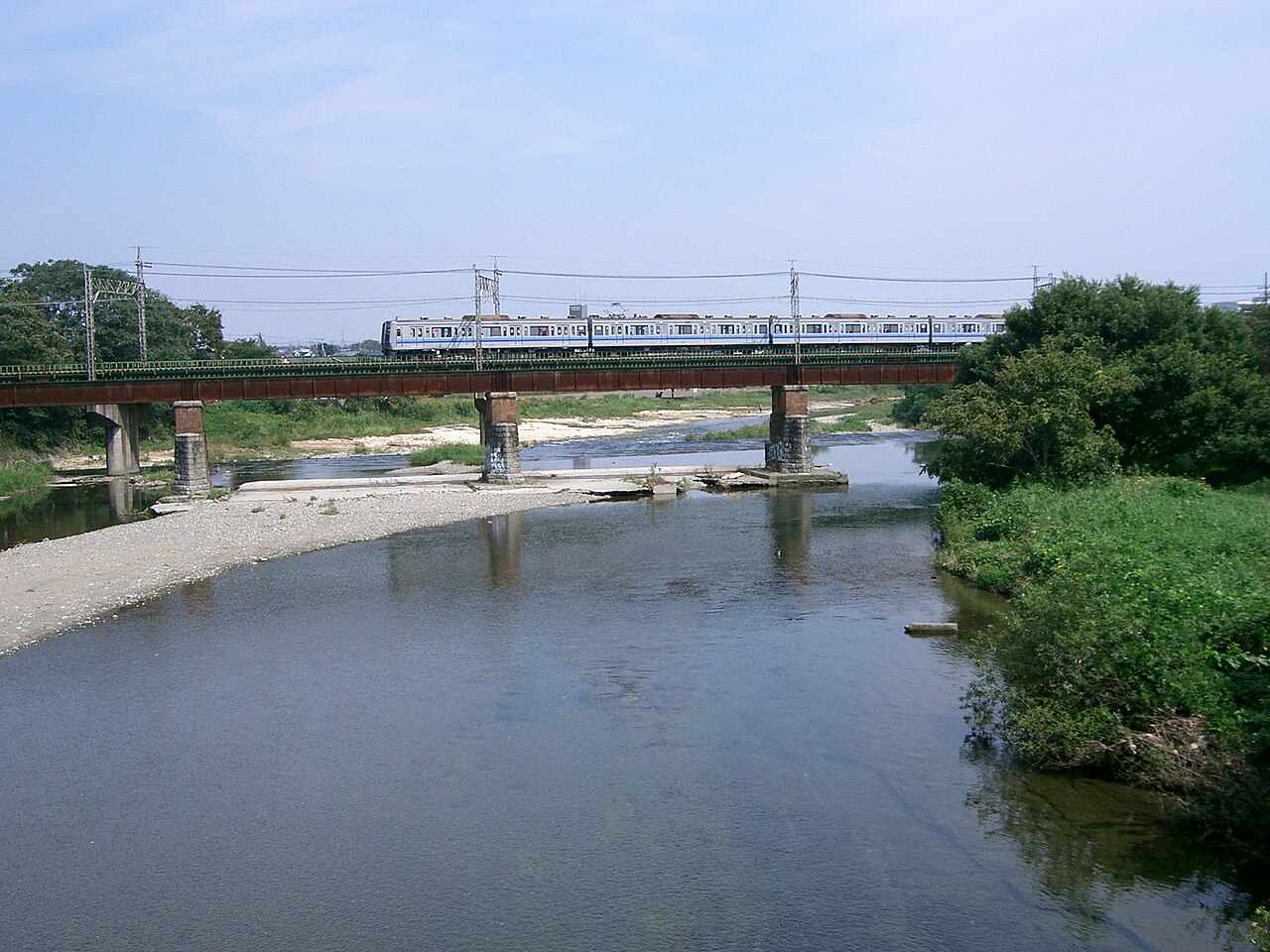 The Iruma River flowing through the Hanno region of Saitama