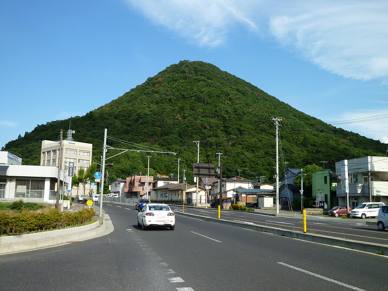 Mt. Chitose rising at the edge of Yamagata City