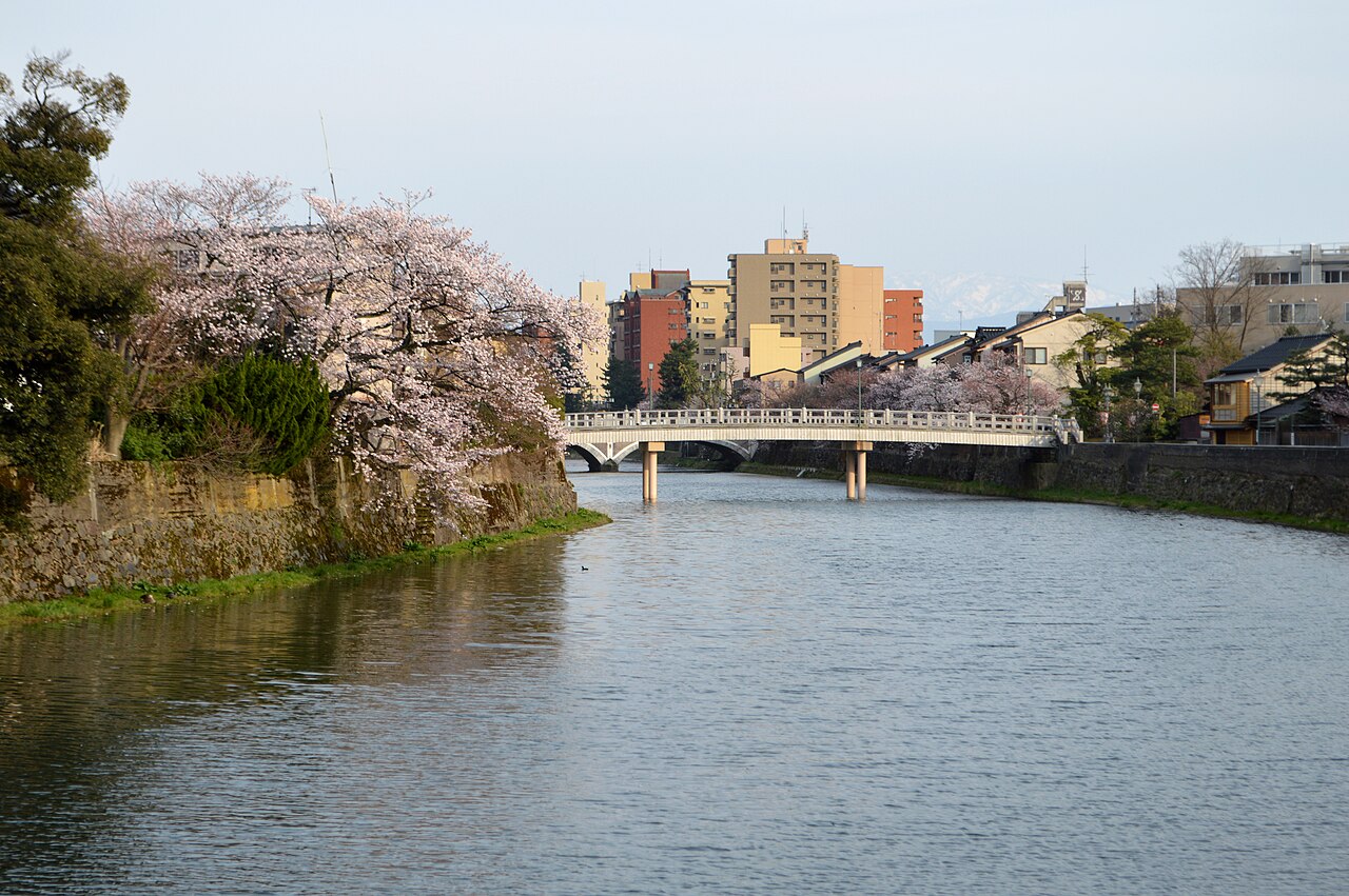 The Asano River in Kanazawa, site of the historical Yuzen nagashi rinsing