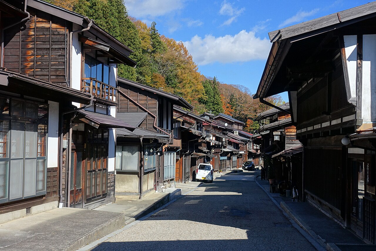 Preserved wooden streetscape of Narai-juku, a Nakasendo post town in the Kiso valley