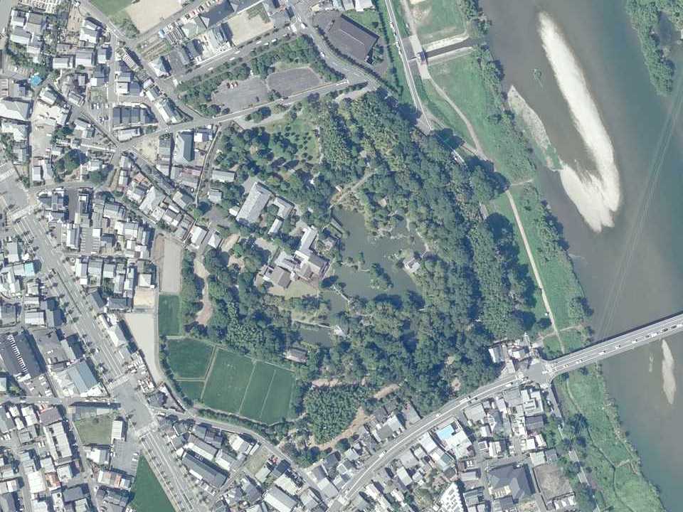 Aerial view of the Katsura Imperial Villa, an exemplar of Kyoto sukiya architecture