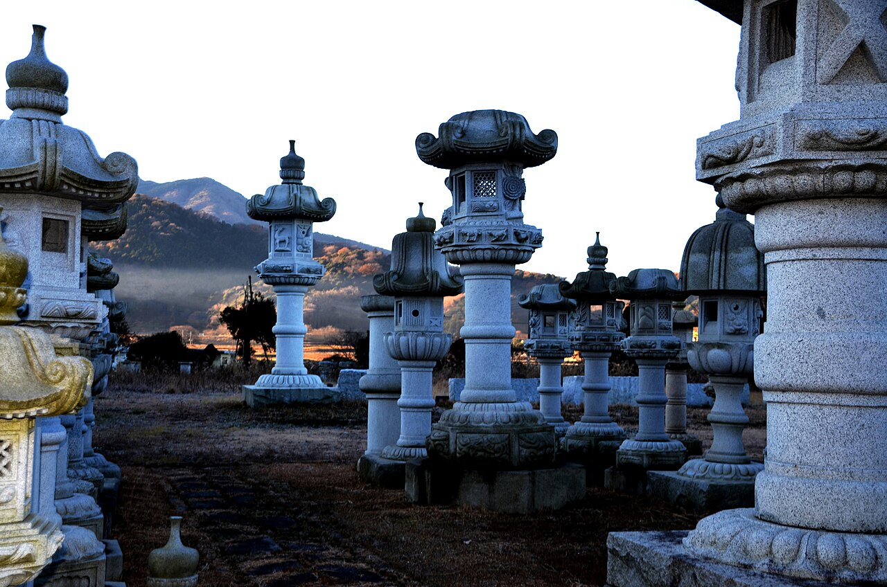 A Makabe granite stone lantern in Sakuragawa, Ibaraki