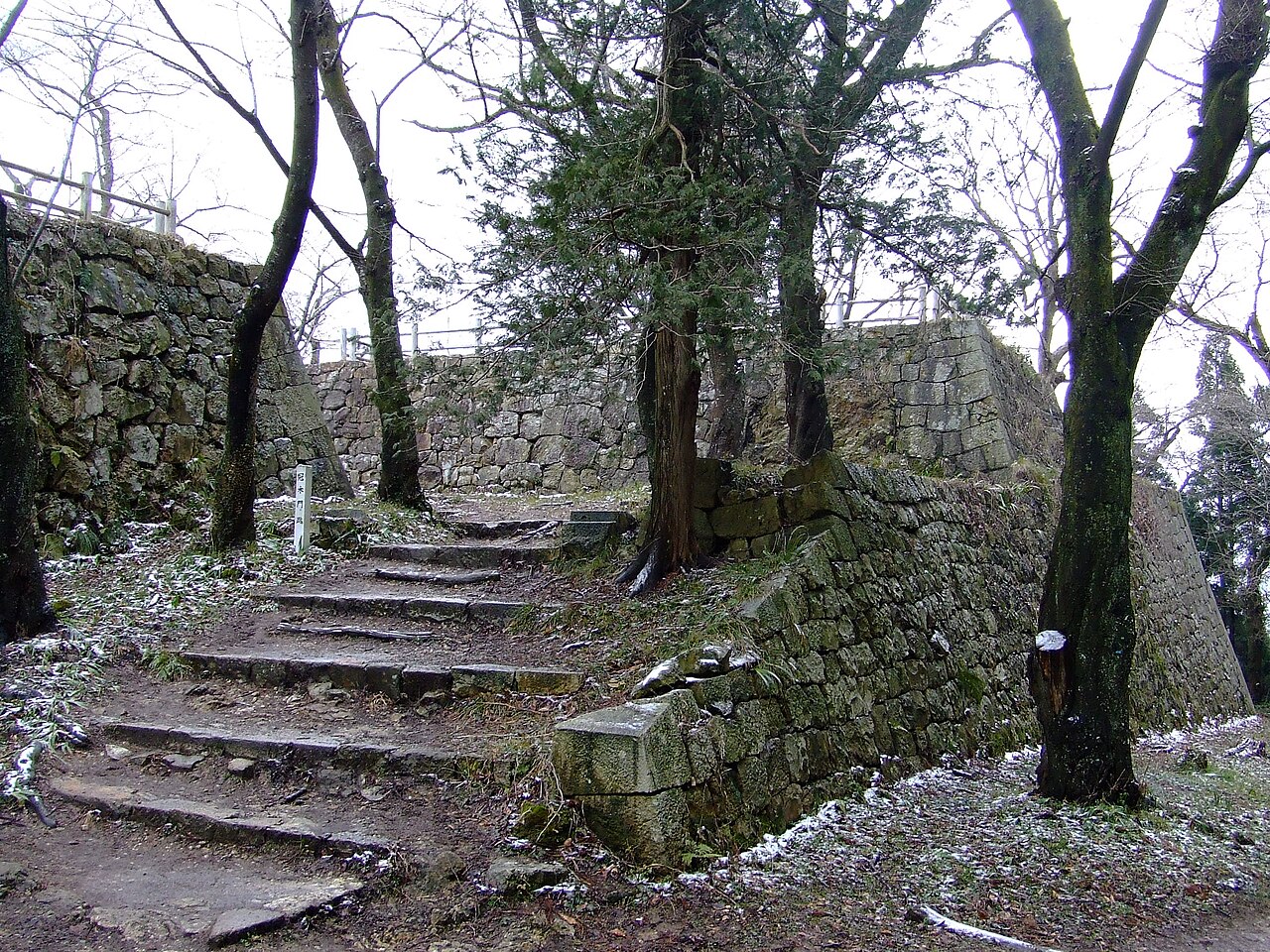 The ruins of Murakami Castle on Oshiroyama hill in Niigata