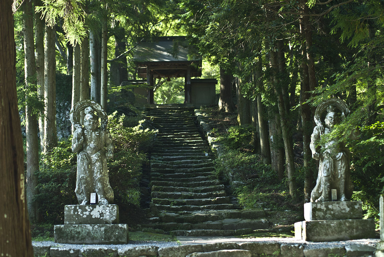 Stone Nio guardian at Futagoji, a Rokugo Manzan mountain temple on Kunisaki