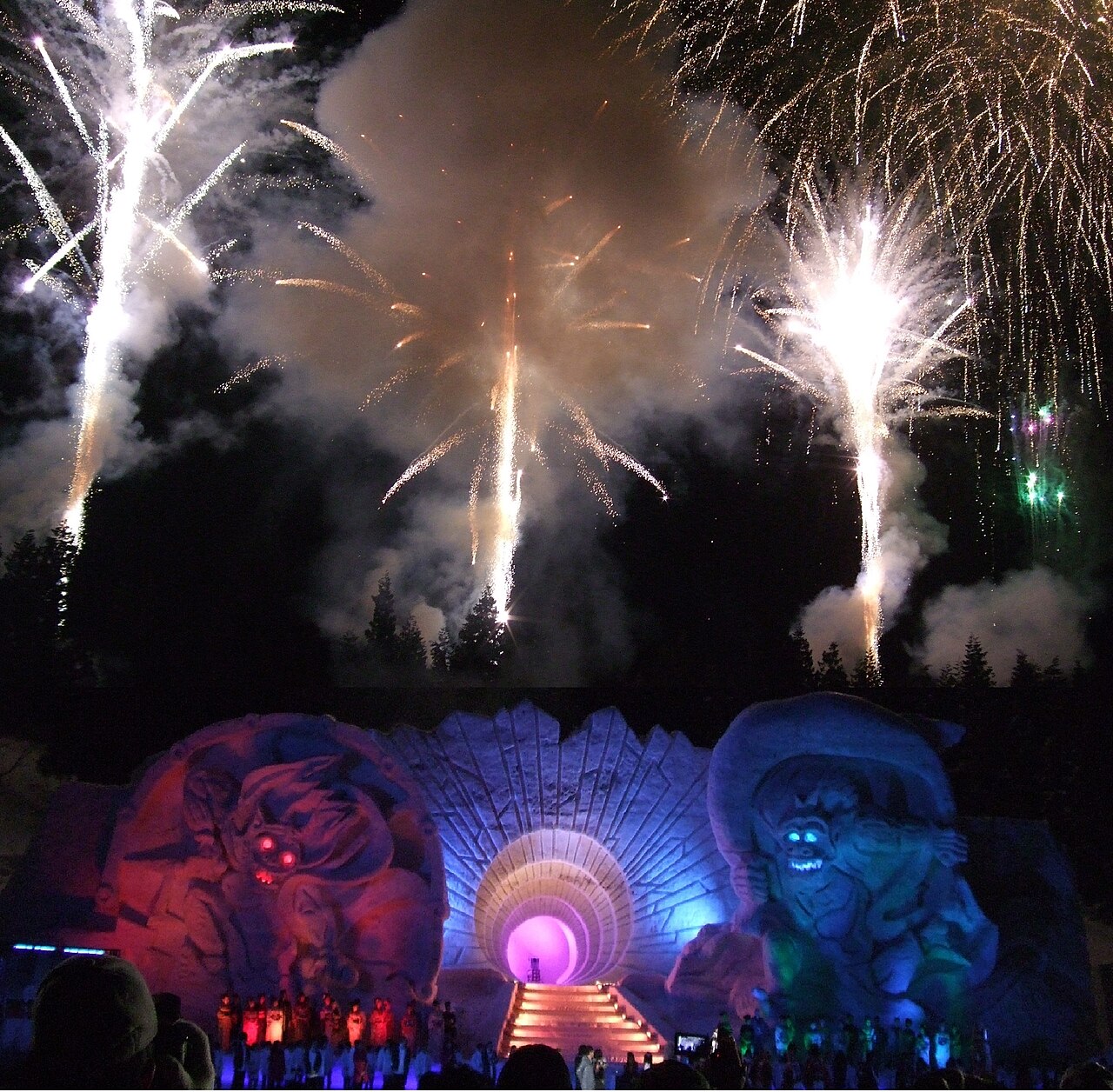 Tokamachi snow festival collage, Niigata snow-country textile region
