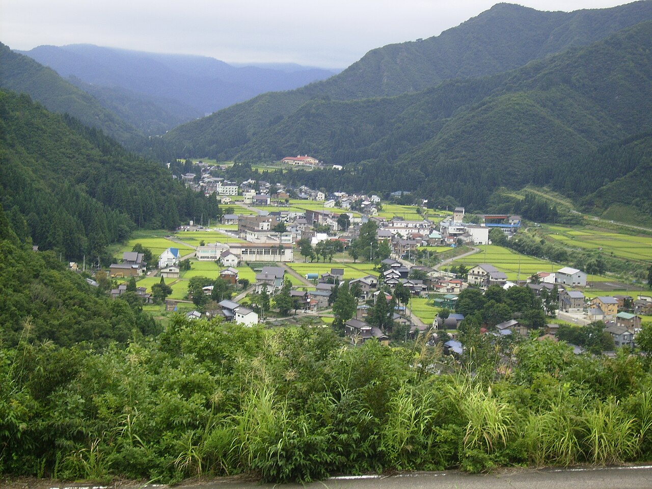 Uonuma snow basin landscape in Niigata