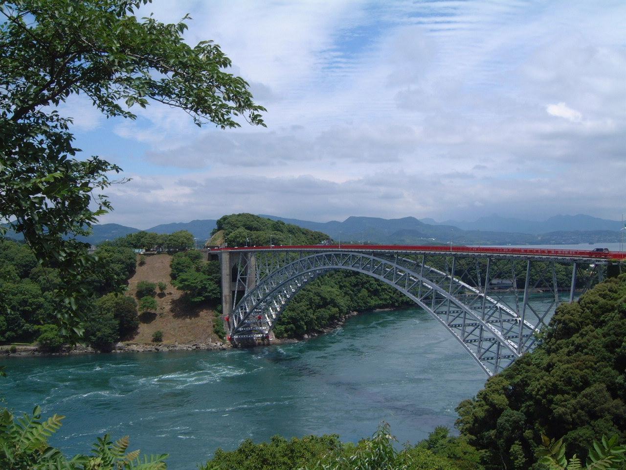 The Saikai Bridge over the Hario Strait near Sasebo, Nagasaki
