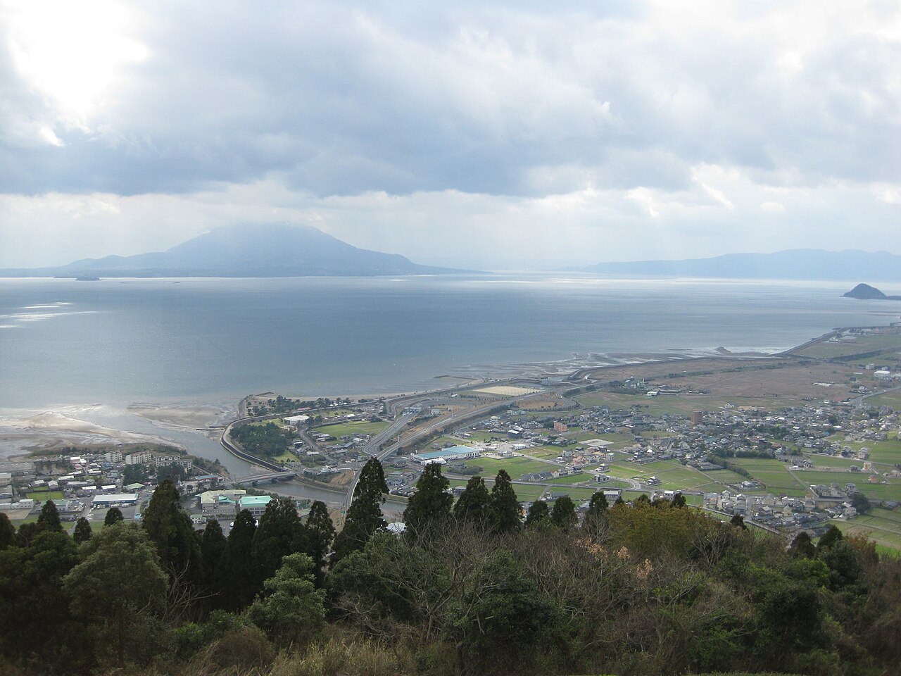 View over Kinko Bay (Kagoshima Bay) from the city