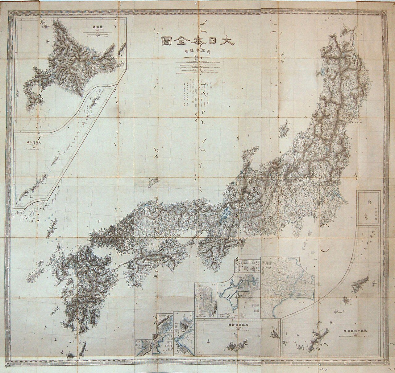 An 1878 map of Japan derived from Inō Tadataka's survey, the Sawara merchant who mapped the country