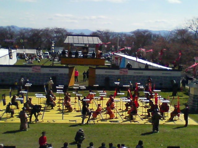 Tendo's springtime human shogi (Ningen Shogi) with costumed players on a giant outdoor board