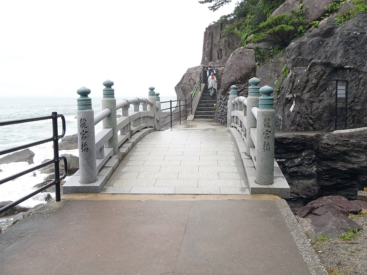 Katsurahama beach near Kochi city, with a bridge to a small island shrine over the Pacific