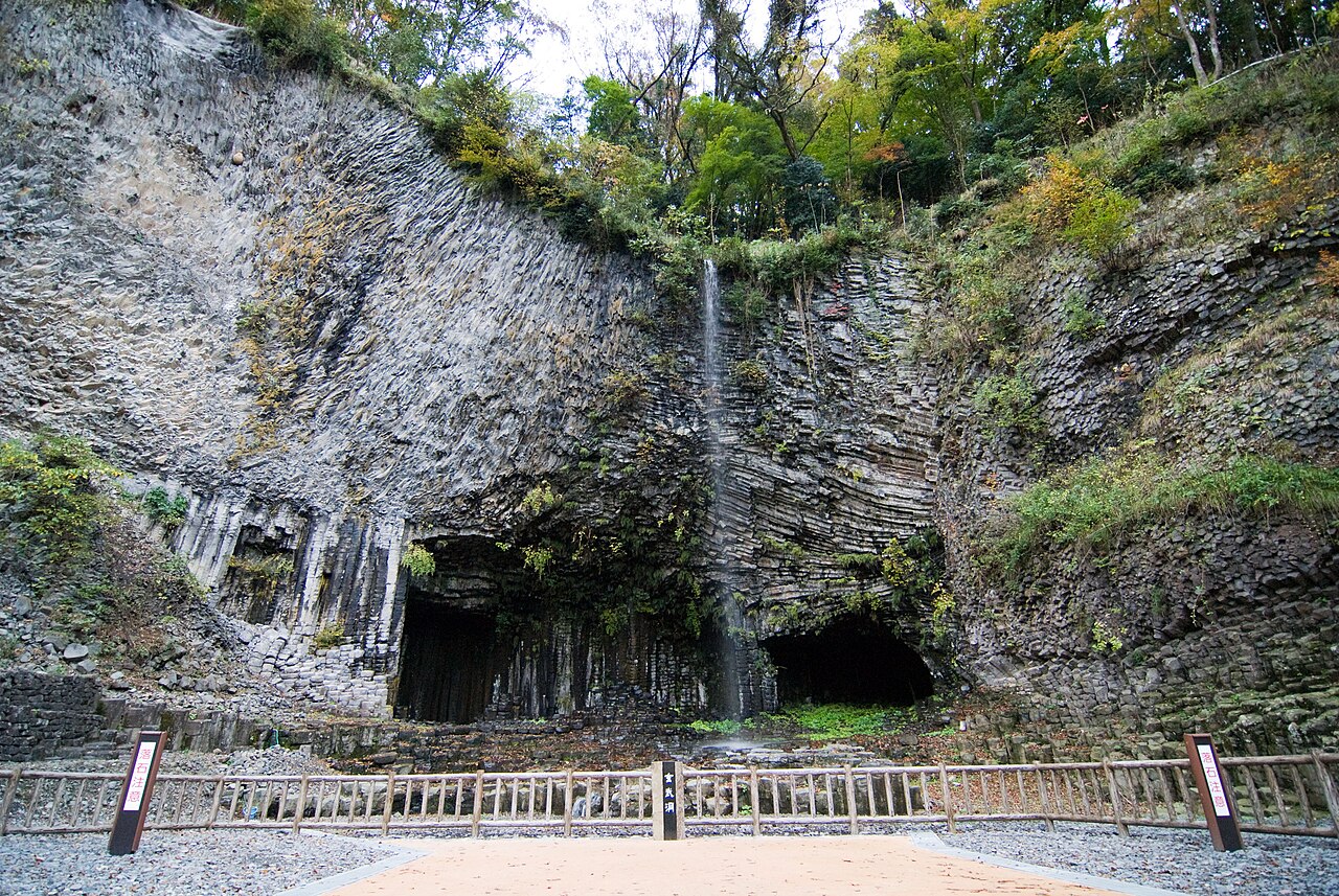 Genbudo Park hexagonal basalt columns near Toyooka, Hyogo