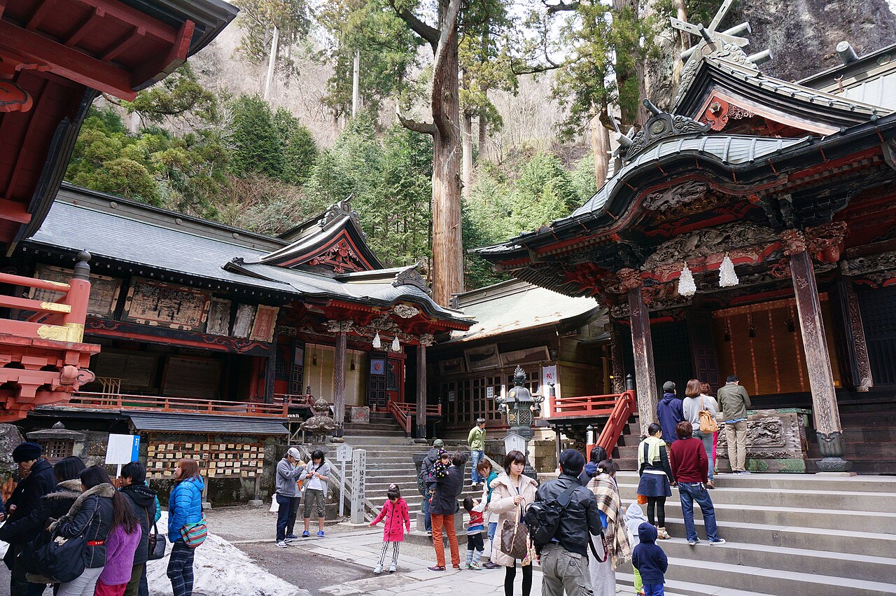 Main hall of Haruna Shrine on the forested slopes of Mt. Haruna, Gunma Prefecture