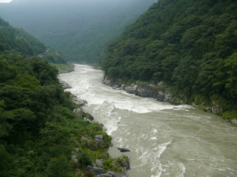 The Yoshino River cutting through the Oboke gorge in Tokushima