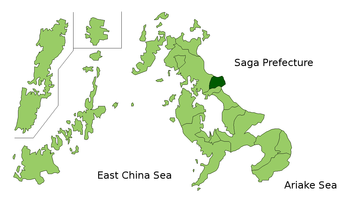 Carte situant la ville de Hasami dans la préfecture de Nagasaki, à Kyushu