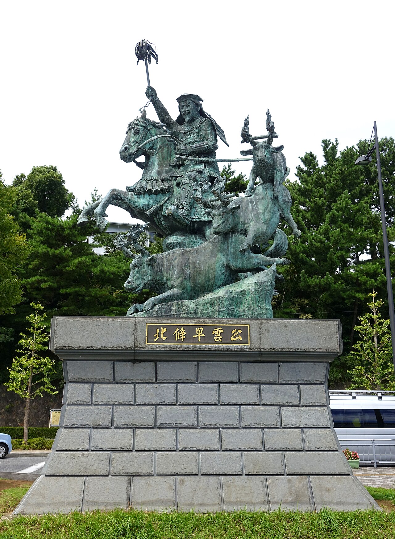 Statue of Hojo Soun at Odawara, founder of the Later Hojo clan