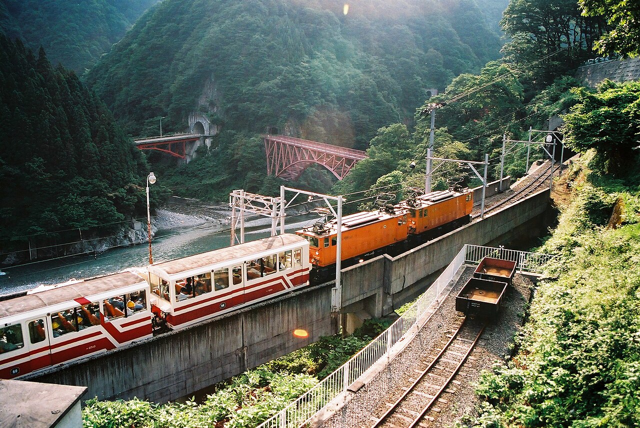 Kurobe Gorge deep valley and river in Toyama Prefecture