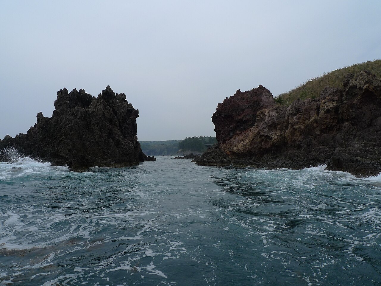 The Ganmon sea cave arch on the rugged Noto Kongo coast